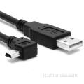 Mini USB2.0 al cavo della data di 90 gradi maschile